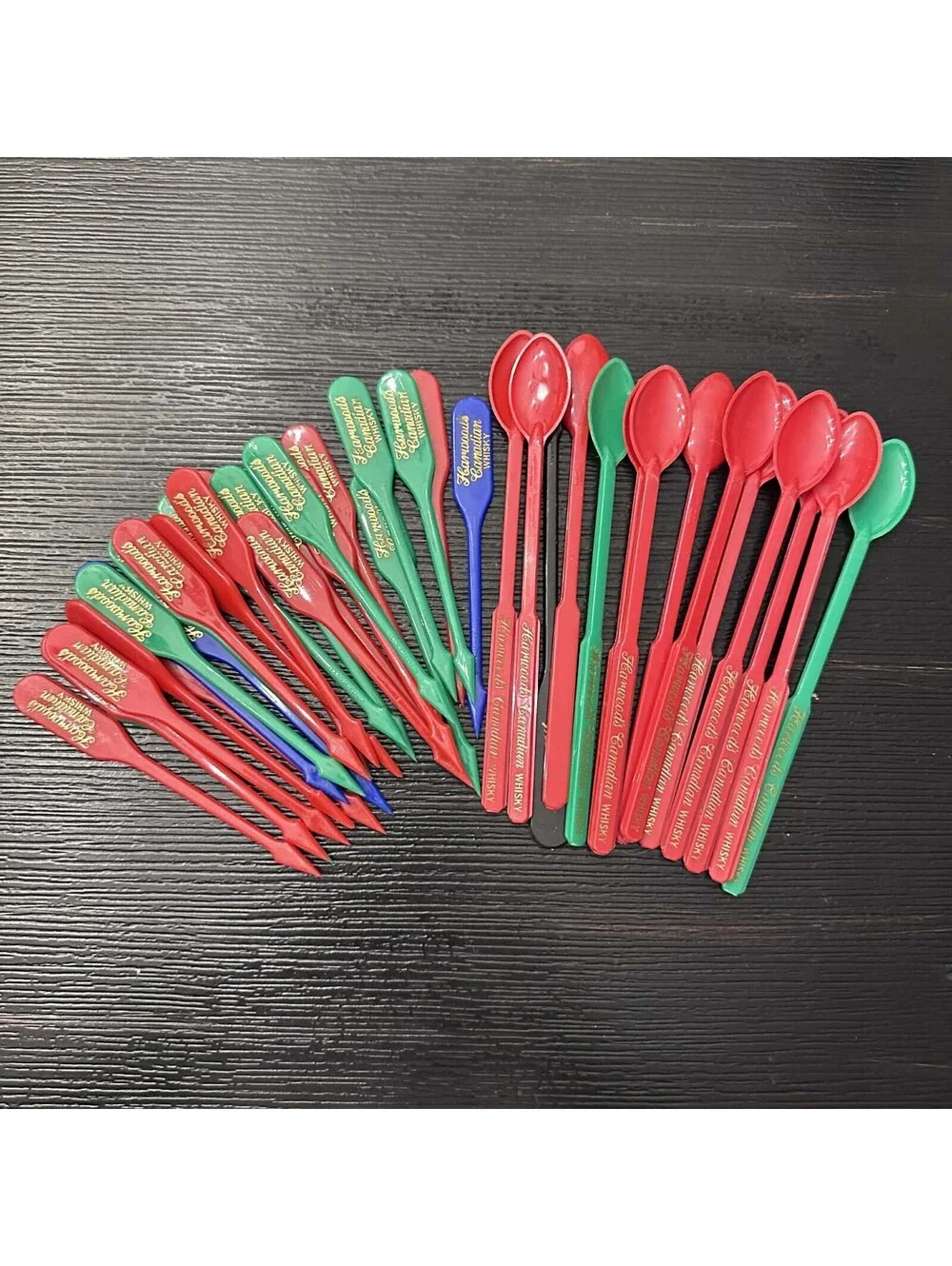 Vintage Harwood's Canadian Whisky Plastic Cocktail Swizzle Sticks Spoon 40pcs